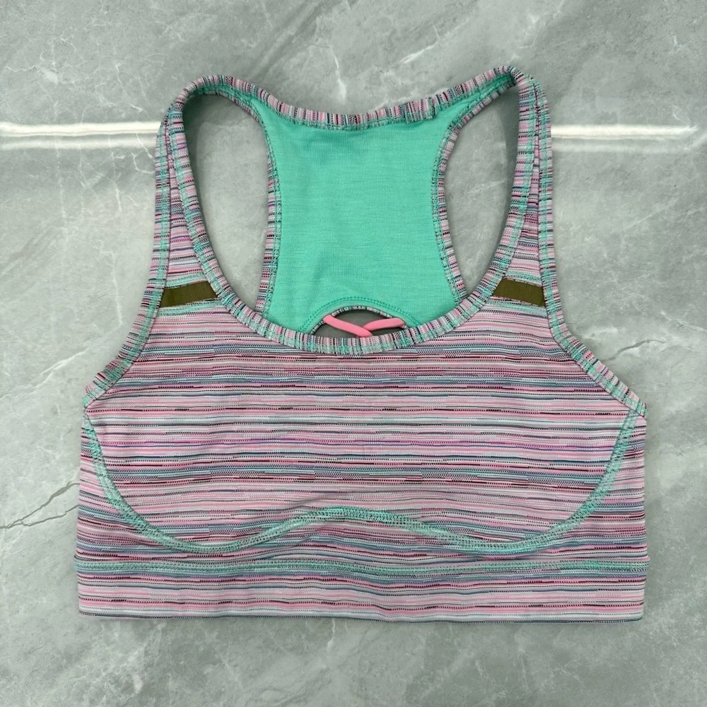 Women’s Lululemon Sweaty Or Not Sports Bra II Strappy Reflective Size 4 - Picture 4 of 16
